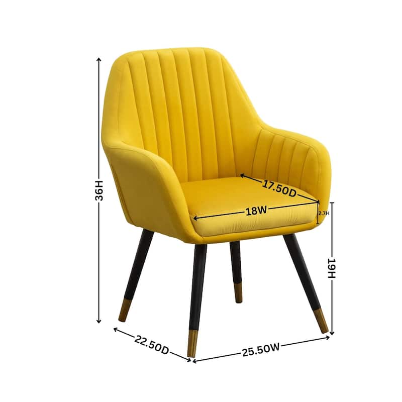 Yellow 25.5" Upholstered Accent Chair