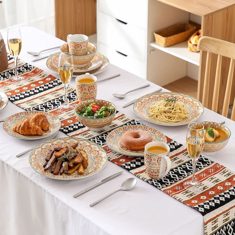 vancasso Mandala Bohemian Porcelain Dinnerware Set (Service for 4)