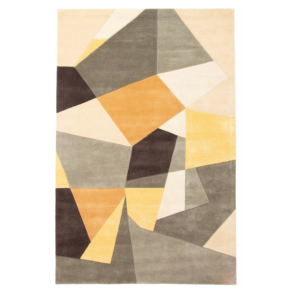 ECARPETGALLERY Hand Tufted Timeless Olive Wool Rug - 5'2 x 7'9