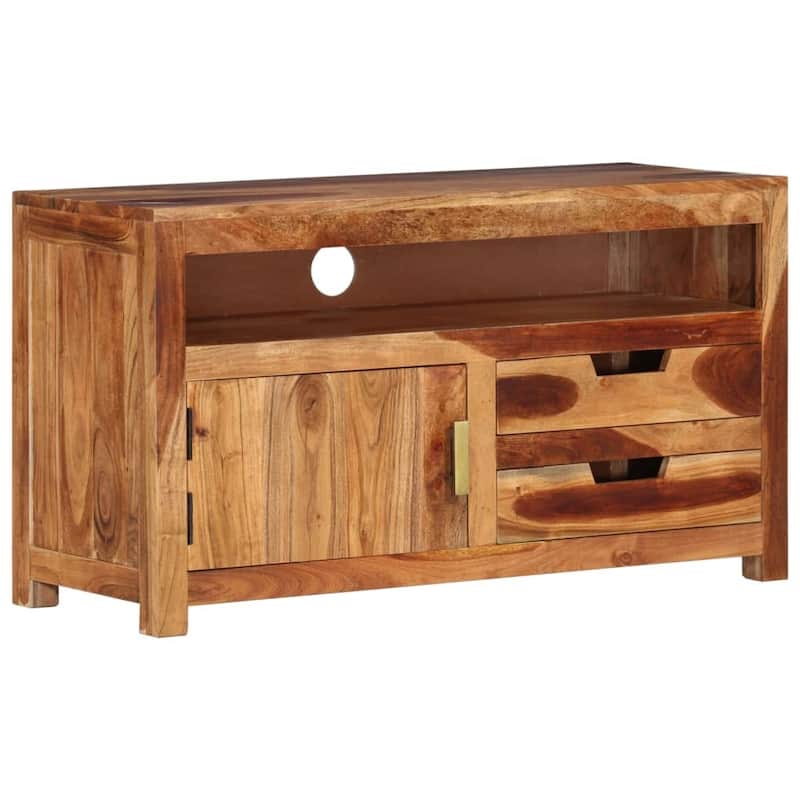 vidaXL TV Stand 35.4"x13.6"x19.7" Solid Wood Acacia - 35.4" x 13.6" x 19.7"