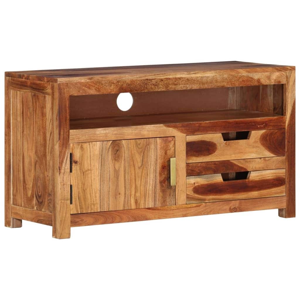 vidaXL TV Stand 35.4"x13.6"x19.7" Solid Wood Acacia - 35.4" x 13.6" x 19.7"