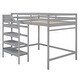preview thumbnail 16 of 14, Full Size Loft Bed with Built-In Storage Staircase and Clothes Hanger