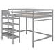 preview thumbnail 8 of 14, Modern Design Wood Loft Bed with Maximized space, Sturdy Frame, Staircase and Hanger for Clothes, Grey