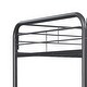 preview thumbnail 7 of 7, Black Full over Full Size Metal Triple Bunk Bed with Ladder & Fence