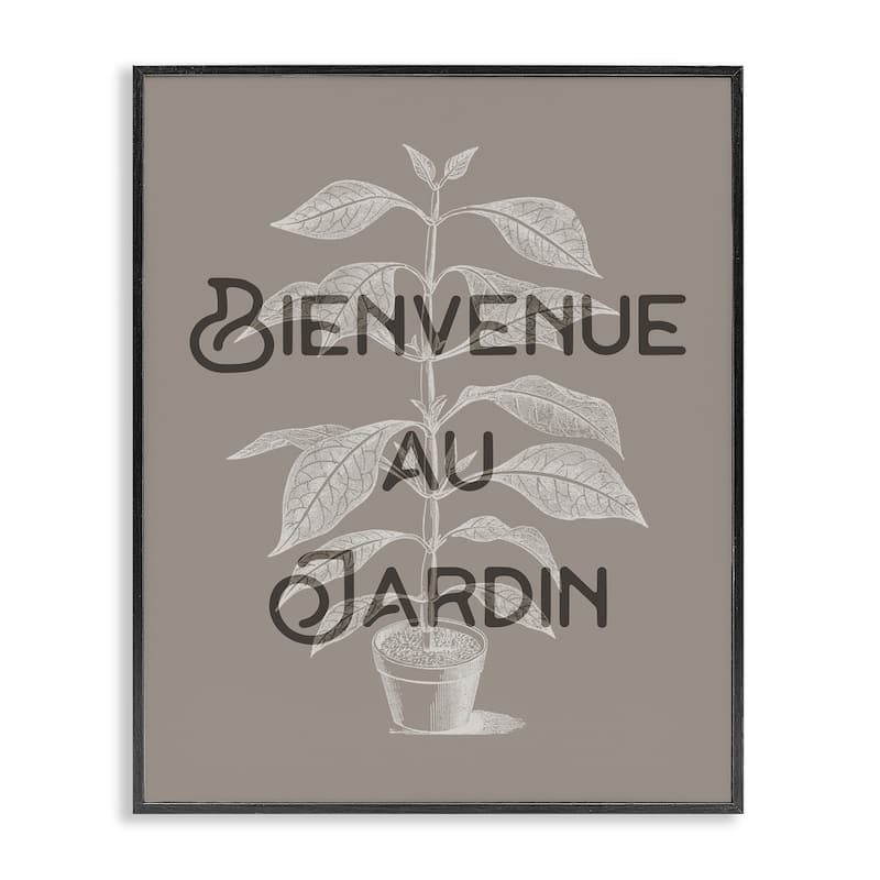 Stupell French Garden Plant Phrase Framed Giclee Art Design By Lil' Rue - 24 x 30 - Black