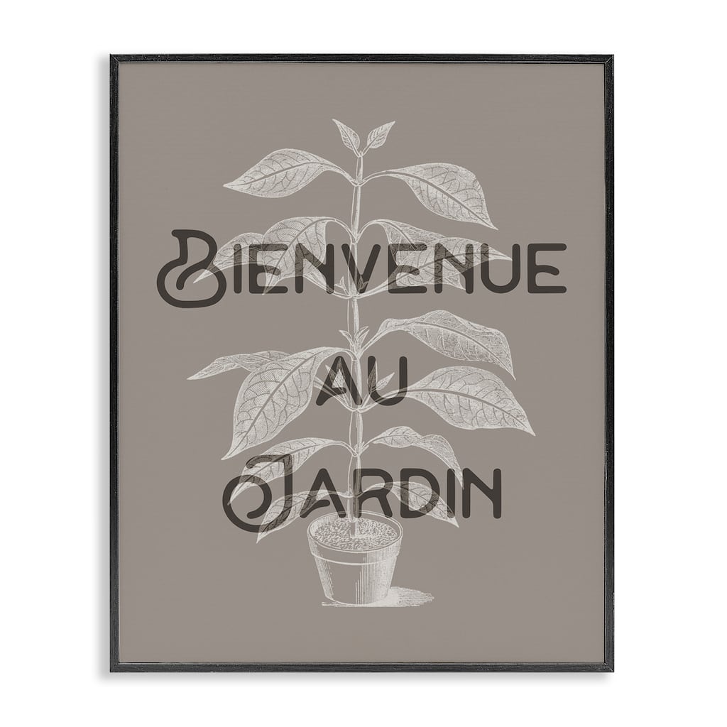 Stupell French Garden Plant Phrase Framed Giclee Art Design By Lil' Rue