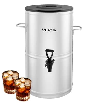 4 Gal Stainless Steel Iced Tea Dispenser with Drip-Free Spigot Cold Drink Server for Parties - 13.39 x 14.76 x 20.08 inch