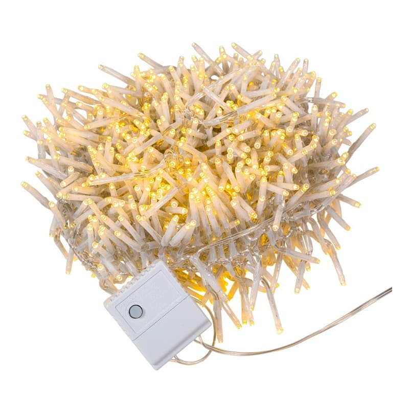 Kurt Adler 1000-Light 32.8-Foot Warm White LED Cluster Garland