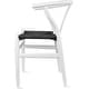 preview thumbnail 47 of 47, Woven Wood Armchair with Arms Open Y Back Mid Century Modern Office Dining Chairs Black Seat Kitchen Bedroom Organic Rattan