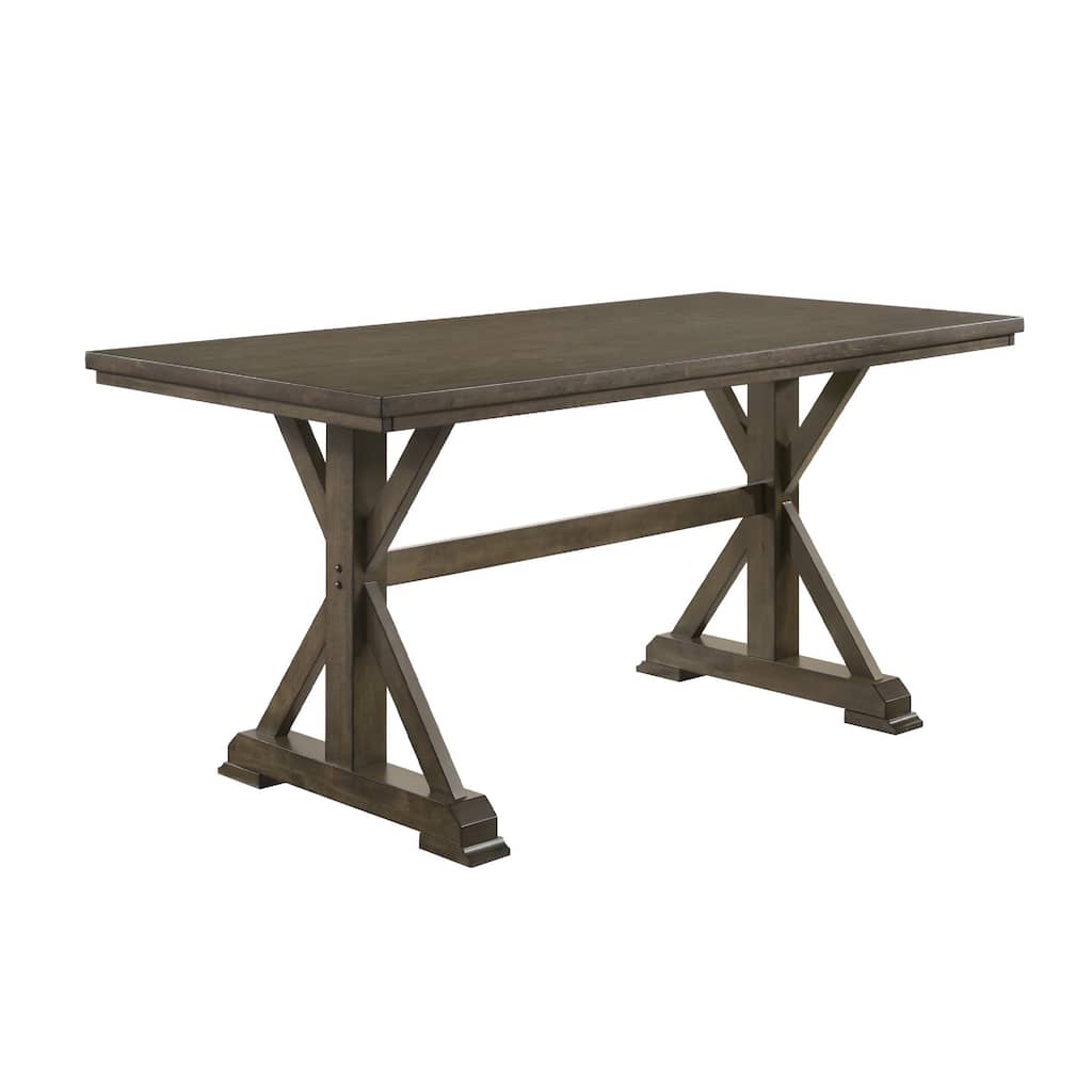 Omal Dining Table, 79 Inch Brown Wood Tabletop, X Shaped Legs - Brownish Khaki