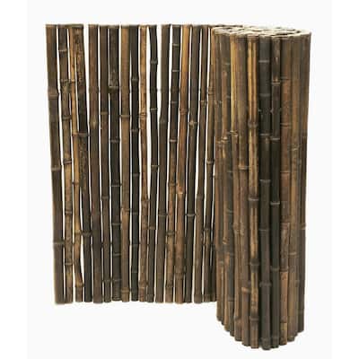 Black Bamboo Decorative Natural Fence Panel 3 ft H x 8 ft L