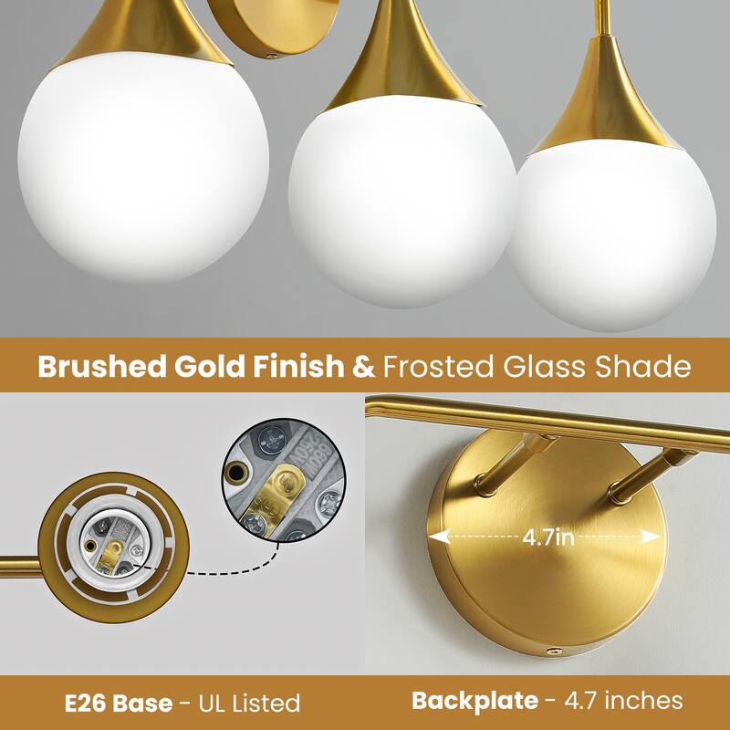 Dimmable Vanity Light with Clear Glass Shade