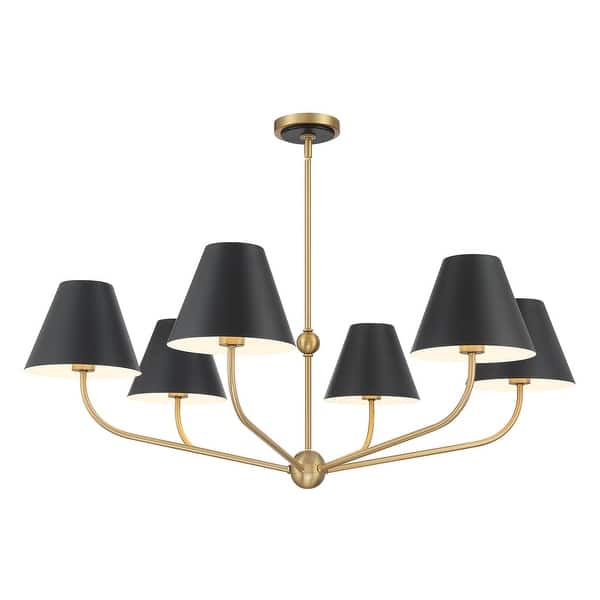 slide 2 of 11, Crystorama Lighting Group XAV-B9316 Xavier 6 Light 40" Wide Chandelier Vibrant Gold / Matte Black