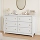 preview thumbnail 1 of 26, Modern Wood Dresser with Golden Ring Handles, Antique White Storage Organizer for Living Room Entryway White - 6-drawer