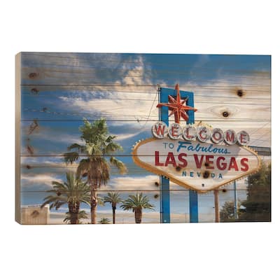 The "Welcome To Fabulous Las Vegas" Sign, Paradise, Clark County, Nevada, USA Print On Wood by Paul Souders - Multi-Color