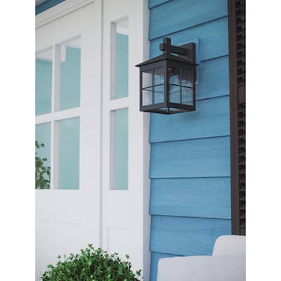 Sampson 1-Light Black Outdoor Wall Lantern
