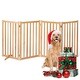 preview thumbnail 26 of 57, Wooden Freestanding Panels Pet Gate 80"W x 36"H - Natural