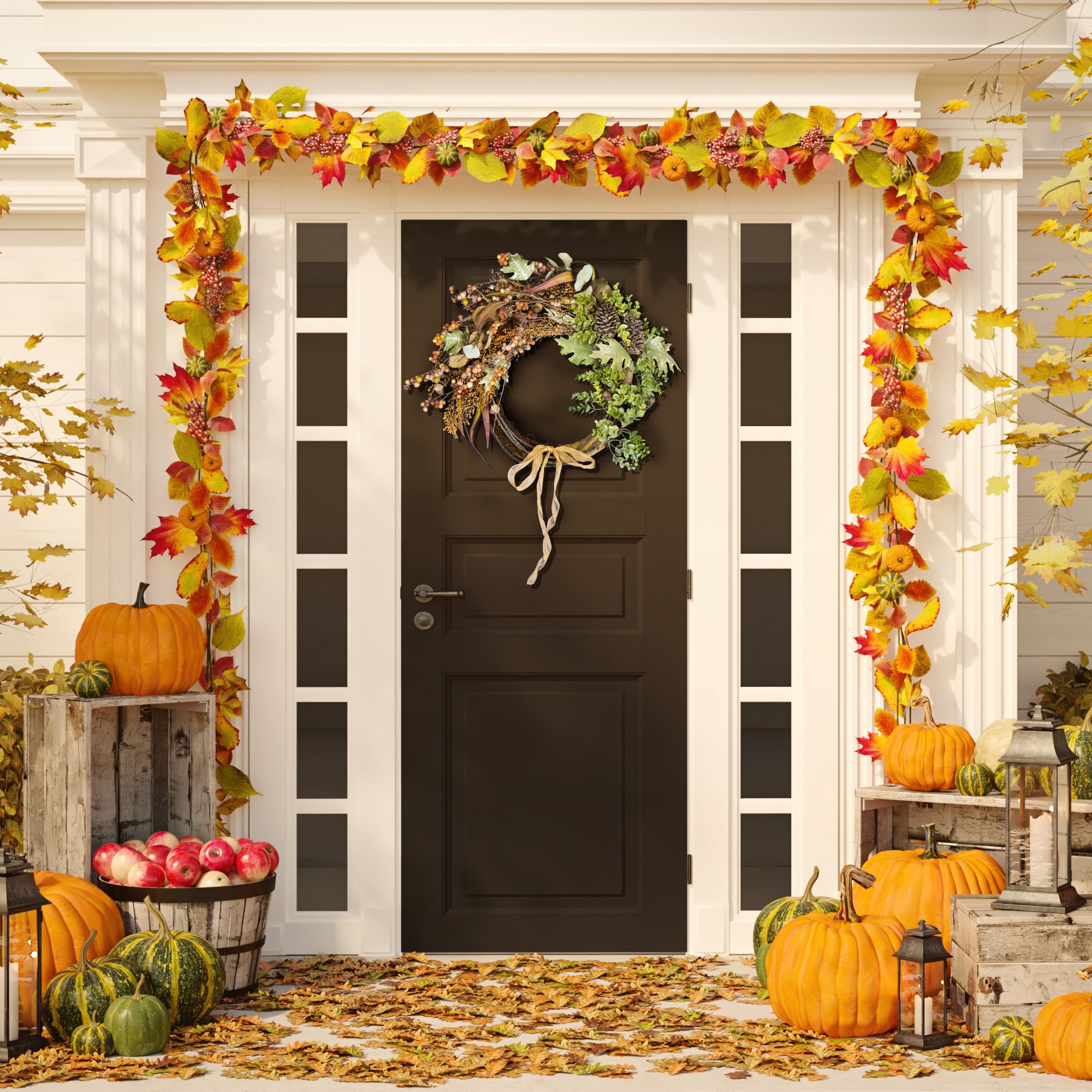 SAFAVIEH Ortelinda Rustic Eucalyptus Wreath, Green - 23Wx23Dx8H