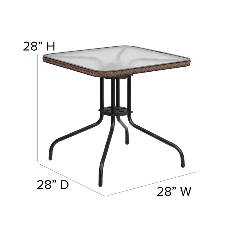 Powder-coated Aluminum/ Rattan Lightweight 5-piece Outdoor Dining Set