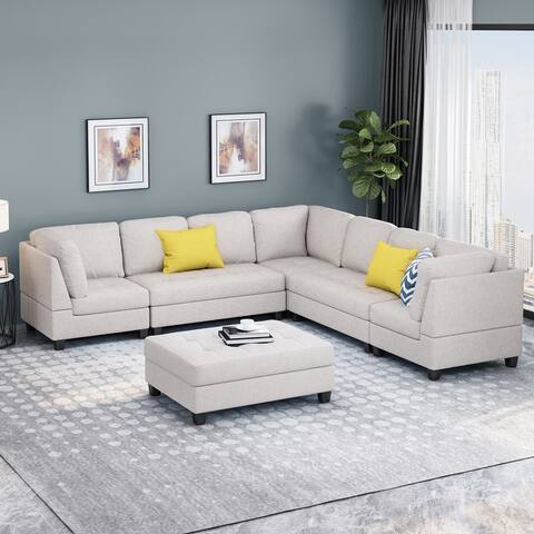 Findon Contemporary 6-piece Fabric Sectional by Christopher Knight Home