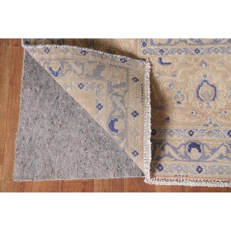 Hand Knotted Oriental 100% Wool Carpet Traditional Floral Coral Mashad Area Rug - 12' 7'' X 9' 3''