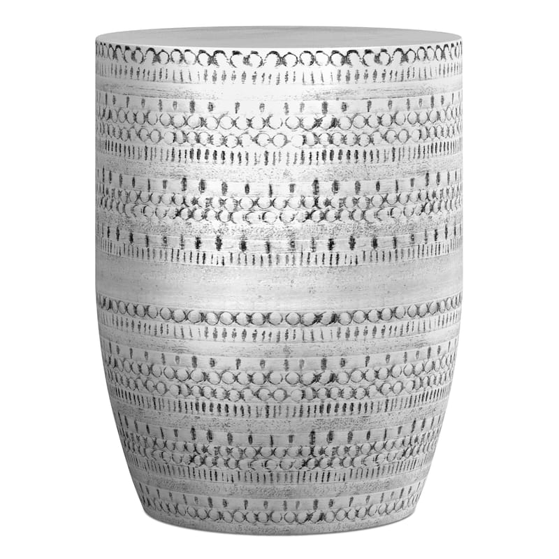 WYNDENHALL Jean 15" Wide Tribal Pattern Metal Accent Table & Assembled - 15"w x 15" d x 20" h