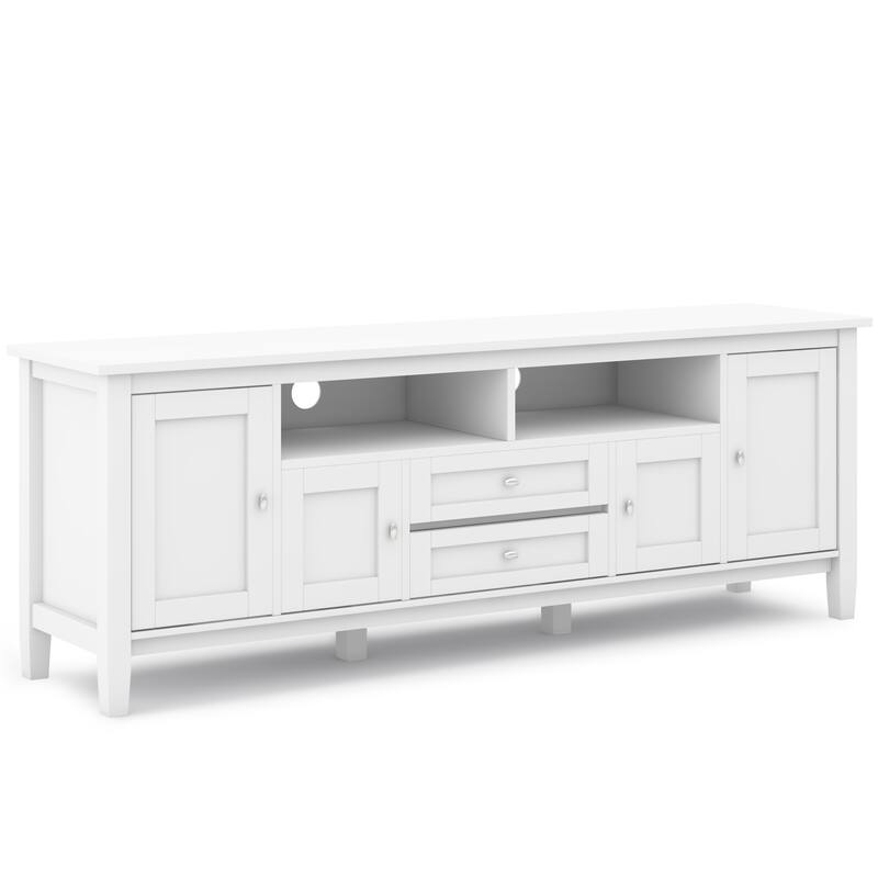 WYNDENHALL Norfolk SOLID WOOD 72 inch Wide TV Media Stand For TVs up to 80 inches - 72'' W x 17.5'' D x 26'' H