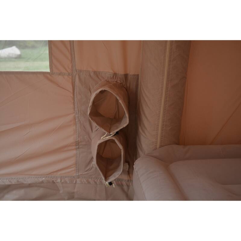 9.8 x13ft with canopy, Inflatable Camping Tents with Hand Pump, Air Glamping Tents, Easy Setup Waterproof and Windproof
