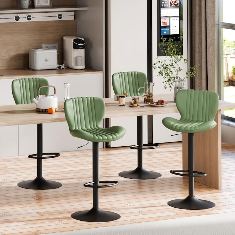 Scallop Bar Stool with 360° Swivel - Modern Kitchen & Home Bar Seating，Set of 2 - N/A