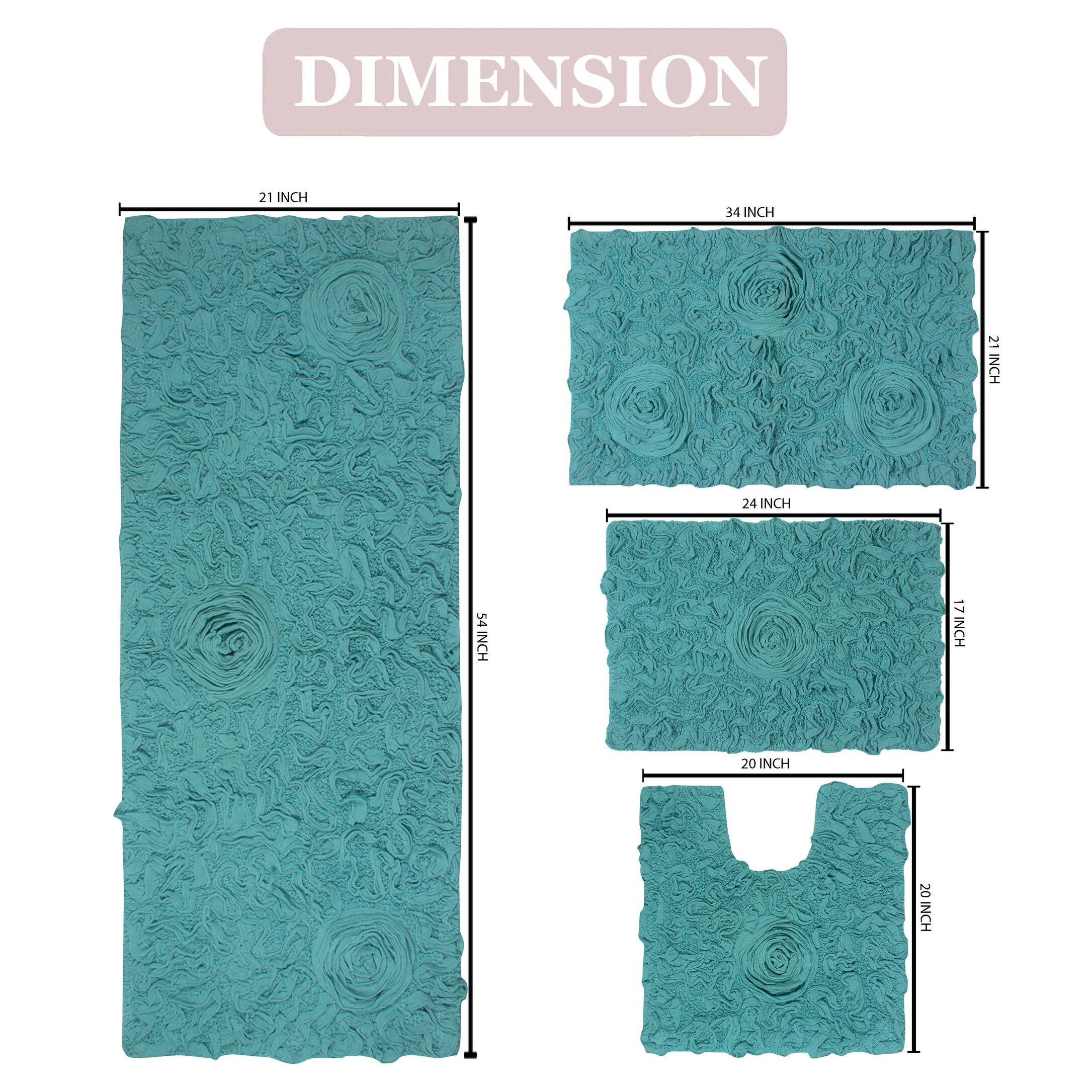 Bell Flower Cotton Non-Slip Bath Mat Soft Absorbent Bathroom Rug-image