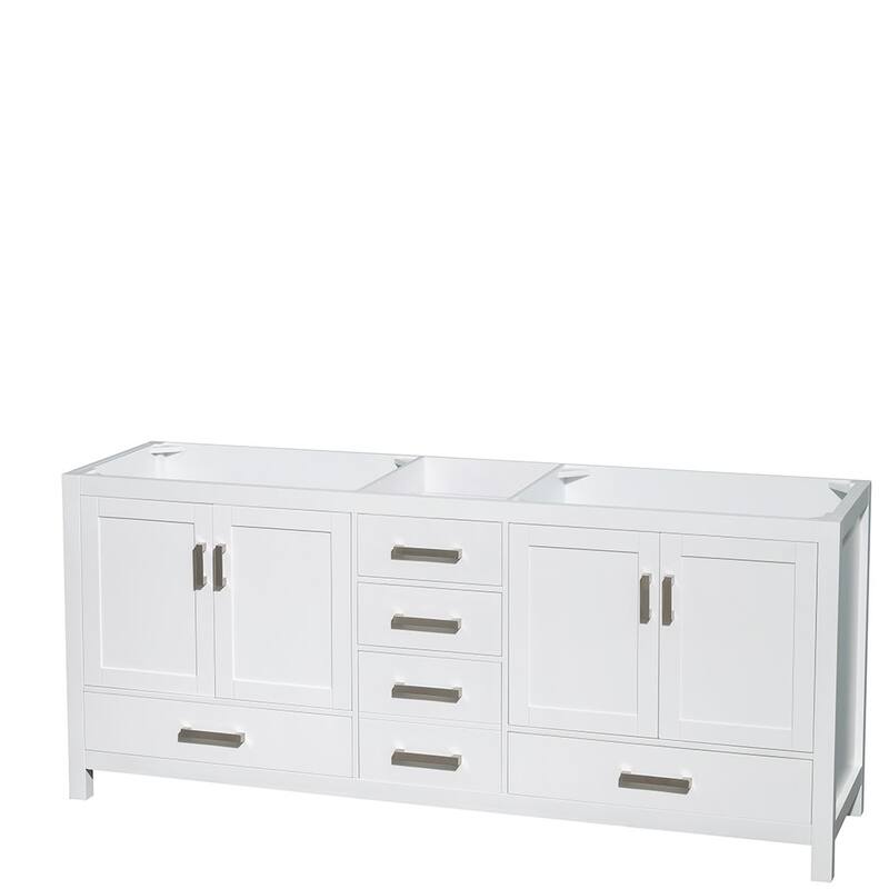 Wyndham Collection Sheffield 80" Freestanding Vanity Set with Hardwood