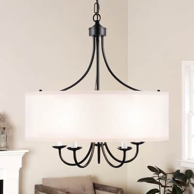 Modern Drum Light Chandelier Industrial Dining Room Light Fixtures