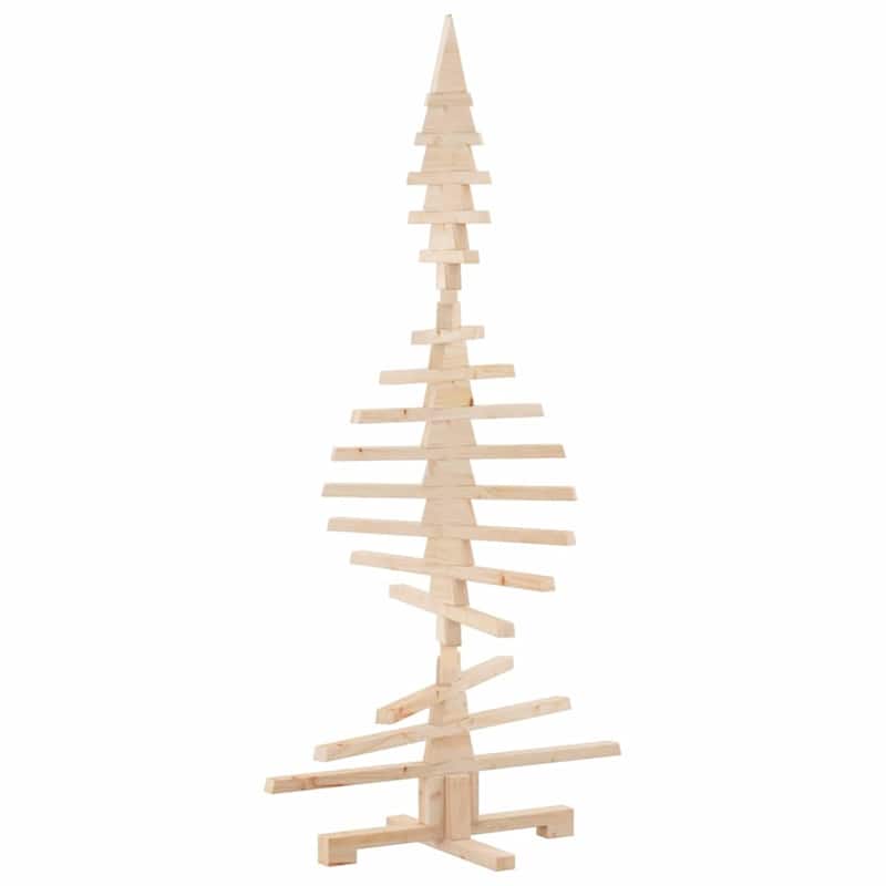 vidaXL Wooden Christmas Tree Natural Wood Solid Pine Wood 59.1 in - 30 x 59 x 30