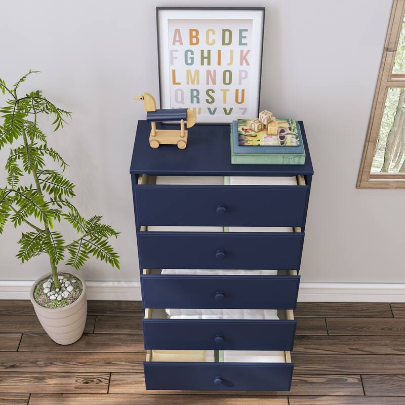 Max and Lily Classic Solid Wood 5-Drawer Dresser