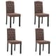 preview thumbnail 1 of 3, vidaXL Dining Chairs 4 pcs Brown Fabric