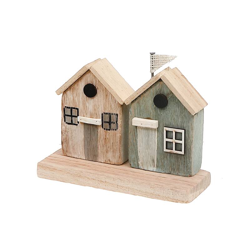 IH Casa Decor Wooden Double Houses By The Seashore - Blue