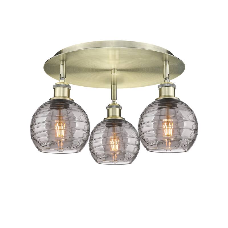 Innovations Lighting Athens Deco Swirl - 3 Light 18" Flush Mount