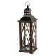 preview thumbnail 44 of 49, Glitzhome 2-Piece Oversize Farmhouse Wood/ Metal Hanging Candle Holders Decorative Lanterns