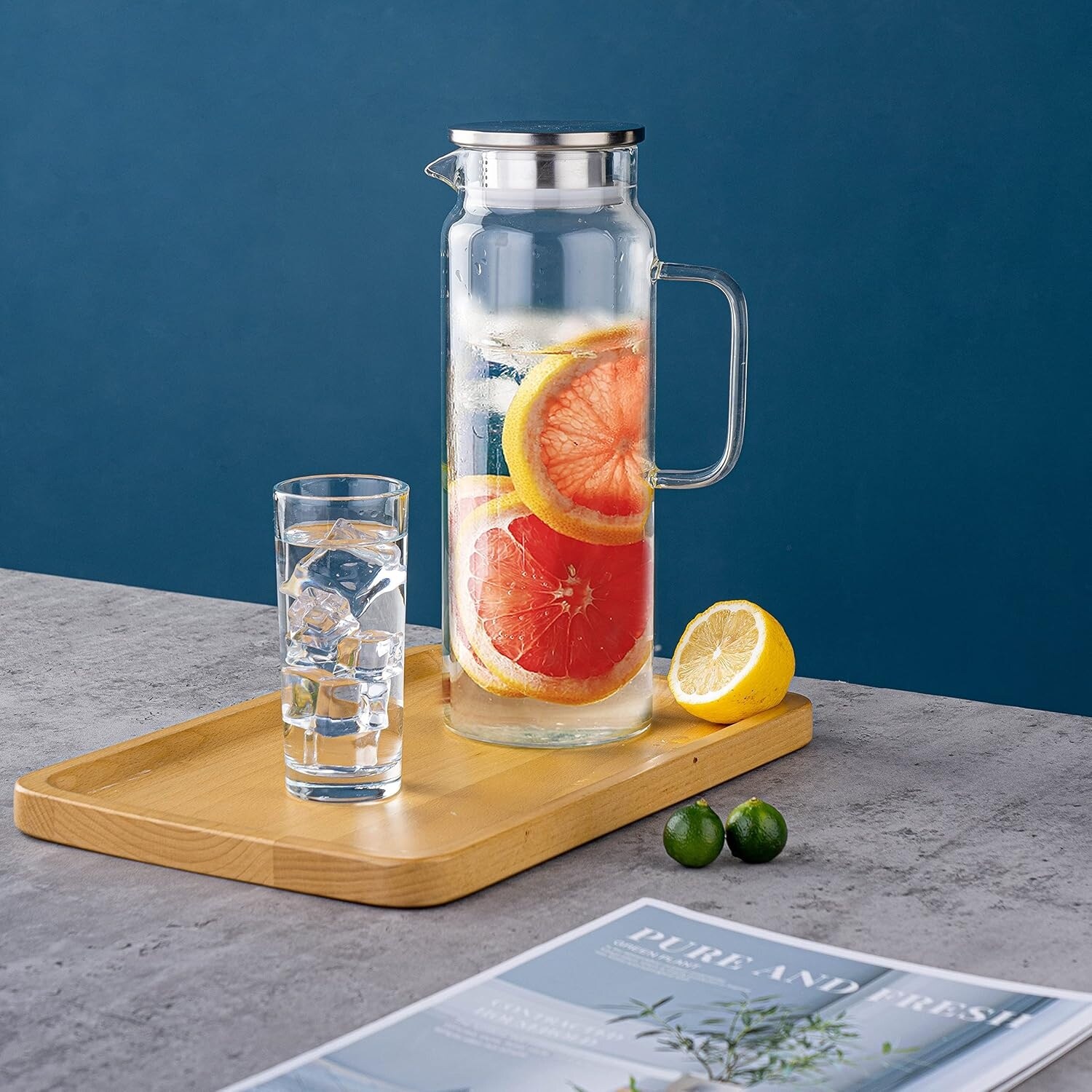 Set of 2 Glass Pitcher with Lid, 64 oz / 1.9 Liter Leak Proof BPA-Free -  Bed Bath & Beyond - 42409966