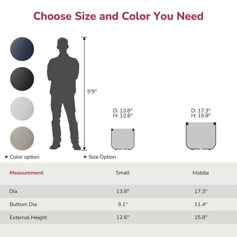 Concrete Round Planter / Pot with Drainage Hole for Indoor & Outdoor