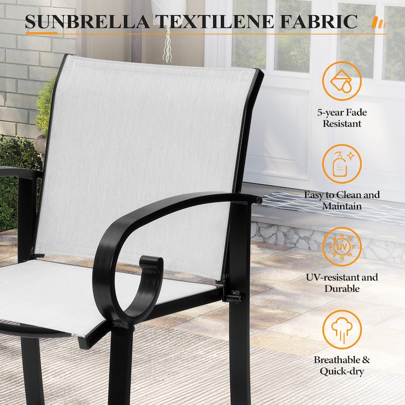 Outdoor Bar Stools Patio Barstools All-Weather Bar Chairs Aluminum Sunbrella Sling