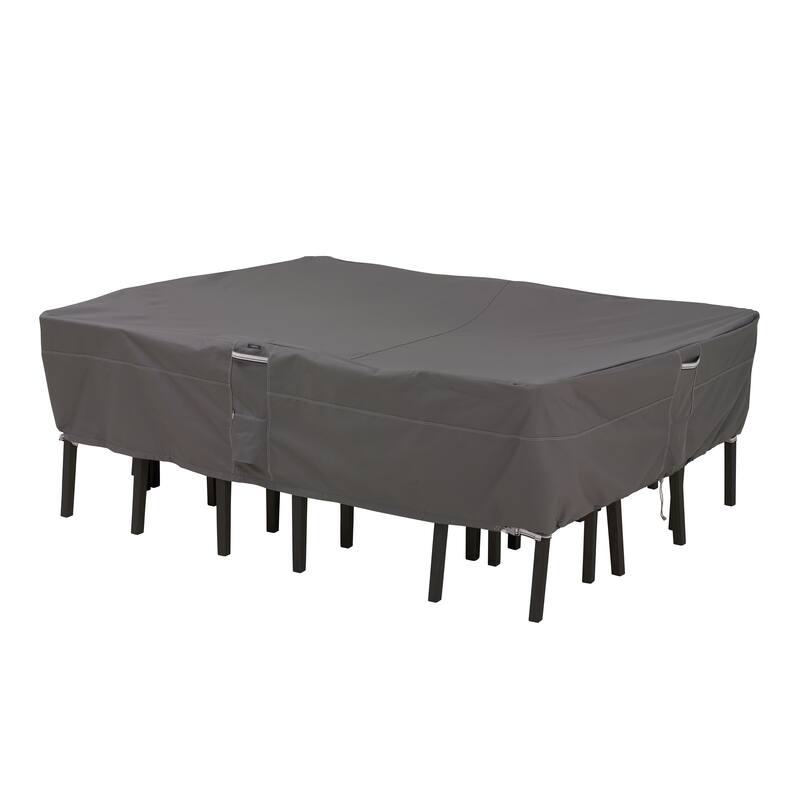 Classic Accessories Ravenna Water-Resistant 88 Inch Rectangular/Oval Patio Table & Chair Set Cover