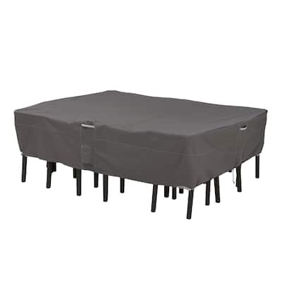 Classic Accessories Ravenna Water-Resistant 88 Inch Rectangular/Oval Patio Table & Chair Set Cover