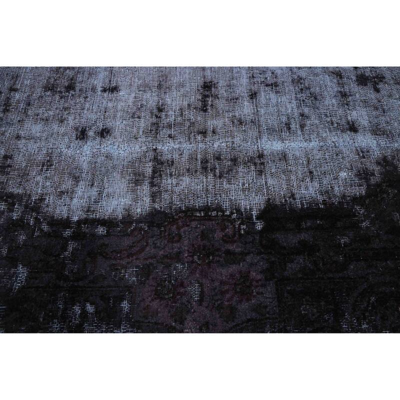 ECARPETGALLERY Hand-knotted Color Transition Black, Light Grey Wool Rug - 9'6 x 14'3