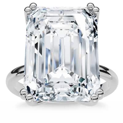 Certified 10Ct Emerald Cut Diamond Solitaire Engagement Ring Gold Lab Grown