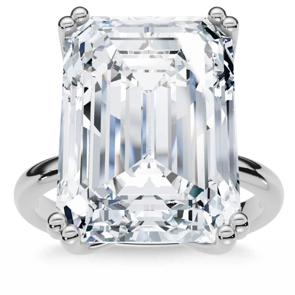 Certified 10Ct Emerald Cut Diamond Solitaire Engagement Ring Gold Lab Grown