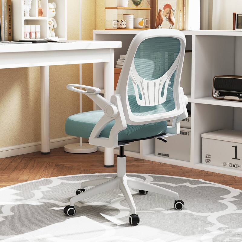 Costway Mesh Office Chair with Lumbar Support & Flip-up Arms Rolling - See Details