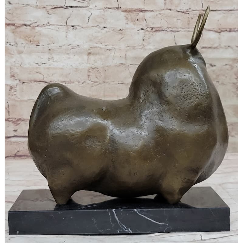 Large Dark Brown Patina Fighting Bull Modern Art By Botero Bronze Sculpture S