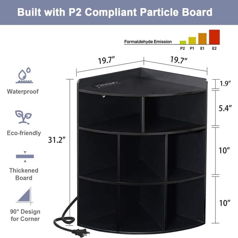 3-Tier Corner Cabinet with Adjusting Shelves