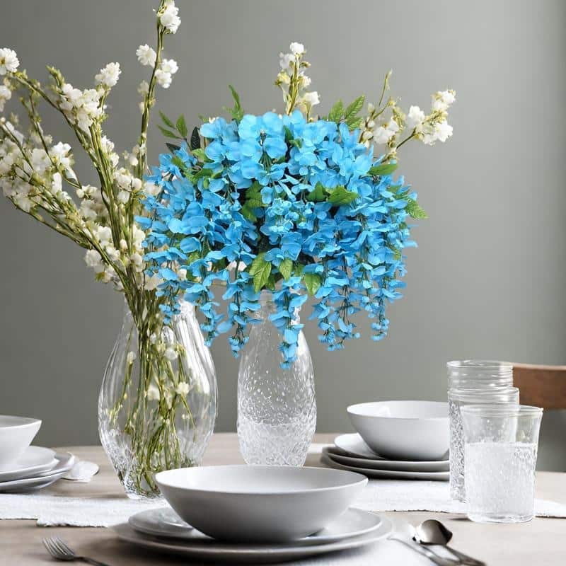 Faux Wisteria Flower Stems Bunch